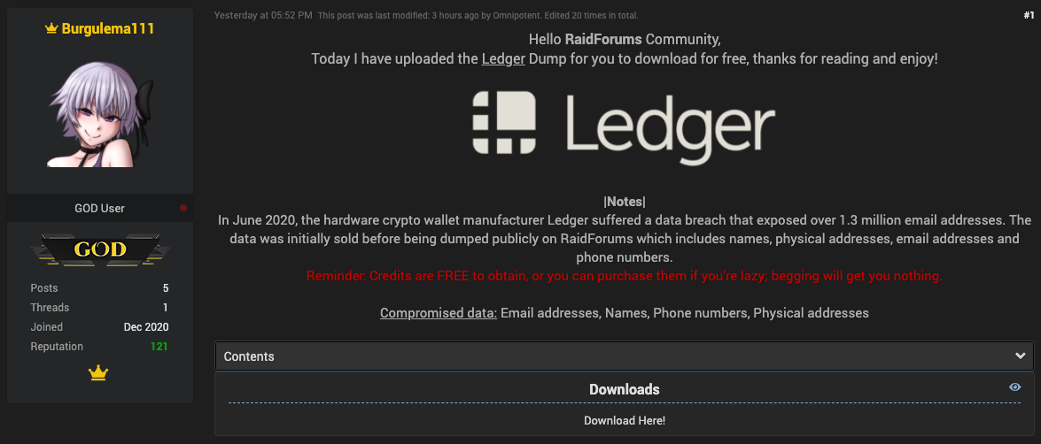 ledger hack